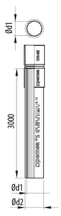 TUBO RPVC+MANGUITO DN63 GRIS