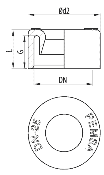 TERMINAL TUBO DN63 RAL7035