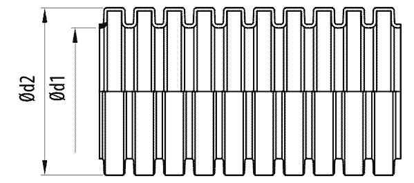TUBO FLEXIBLE RB-PA DN36 GRIS