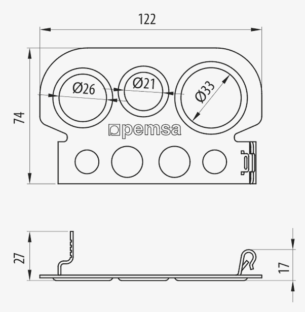 SALIDA TUBO M20 PG13 1/2" C8