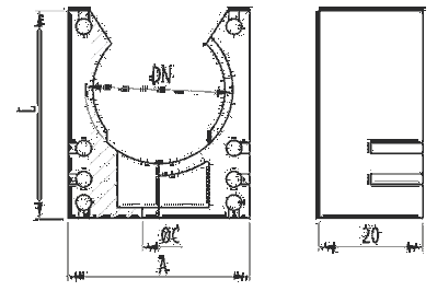 SOPORTE TUBO DN36 NEGR