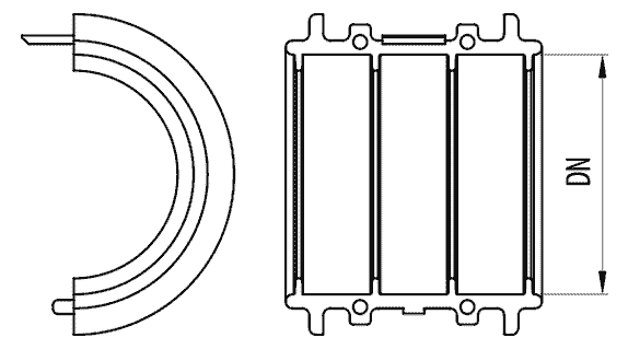 SOPORTE MEDIO TUBO DN70 – Imagen 2 de 2