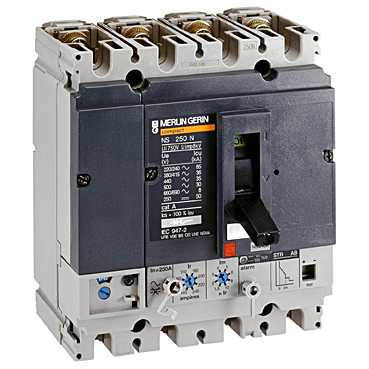 Interruptor automático Compact NS250N con relés electrónico STR22SE 250 ...