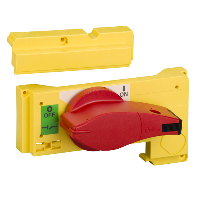 Yellow front covers and red rotaryhandle INV250, 3/4p