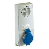 Toma UNIKA con interbloqueo 16A 3 polos+N-E 200-250 V IP44 50-60 HZ