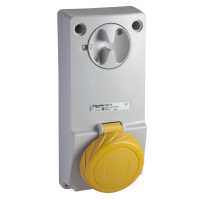 Toma UNIKA con interbloqueo 32A 2 polos, E 100-130 V IP65 50-60 HZ
