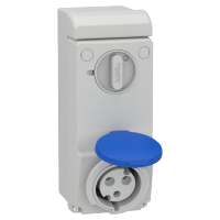 Toma Unika con interbloqueo 32A 2p+T 200-250 V IP44 50-60 HZ