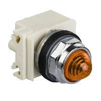 Luz piloto octogonal Ø 30, IP 66, ámbar, bombilla BA 9 s, 48 V, terminales