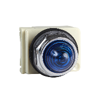 Piloto luminoso octogonal Ø 30, IP 66, azul, LED BA 9 s, 48 V, terminales