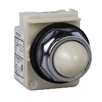 Piloto luminoso octogonal Ø 30, IP 66, blanco, LED BA 9 s, 48 V, terminales