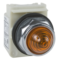 Luz piloto octogonal Ø 30, IP 66, ámbar, bombilla BA 9 s, 600 V, terminales
