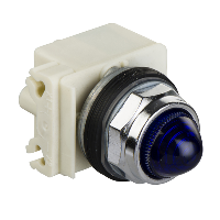 Luz piloto octogonal Ø 30, IP 66, azul, bombilla BA 9 s, 600 V, terminales