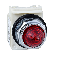 Luz piloto octogonal Ø 30, IP 66, rojo, bombilla BA 9 s, 600 V, terminales