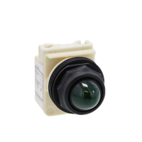 Luz piloto octogonal Ø 30, IP 66, verde, bombilla BA 9 s, 24 V, terminales