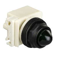Luz de piloto octogonal Ø 30, IP 66, verde, LED BA 9 s, 48 V, terminales