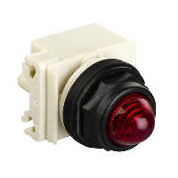 Luz de piloto octogonal Ø 30, IP 66, rojo, LED BA 9 s, 48 V, terminales