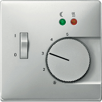 Tapa para termostato suelo con interruptor Acero