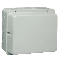 Caja semitroqueladade metal- cubierta ciega, Al256 x An206 x L140, IP55, gris