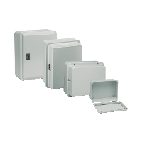 Caja de metal- cubierta ciega alta, Al256 x An206 x L140, IP55, gris