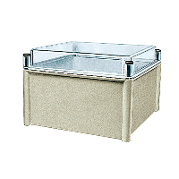 Caja PLS, p. tras. poliéster, tapa transp. PC IP65 36 x 72 x 23 cm lotes 27 u.