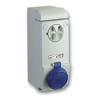 Unika Base con interruptor de bloqueo 63A 2p+T 200...250 VCA IP65mural