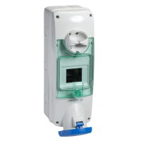 Unika Base con interruptor de bloqueo 63A 2p+T 200...250 VCA IP65mural