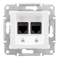 Sedna, doble salida de datos, RJ45 UTP cat6 sin marco blanco