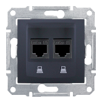 Sedna, doble salida de datos, RJ45 UTP cat6 sin marco de grafito