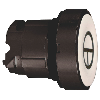 White flush pushbutton head Ø22 spring return "T"