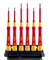 Wiha Juego de destornilladores de precisión PicoFinish® electric ranurados, Phillips, de 7 unid., incl. soporte (42989)