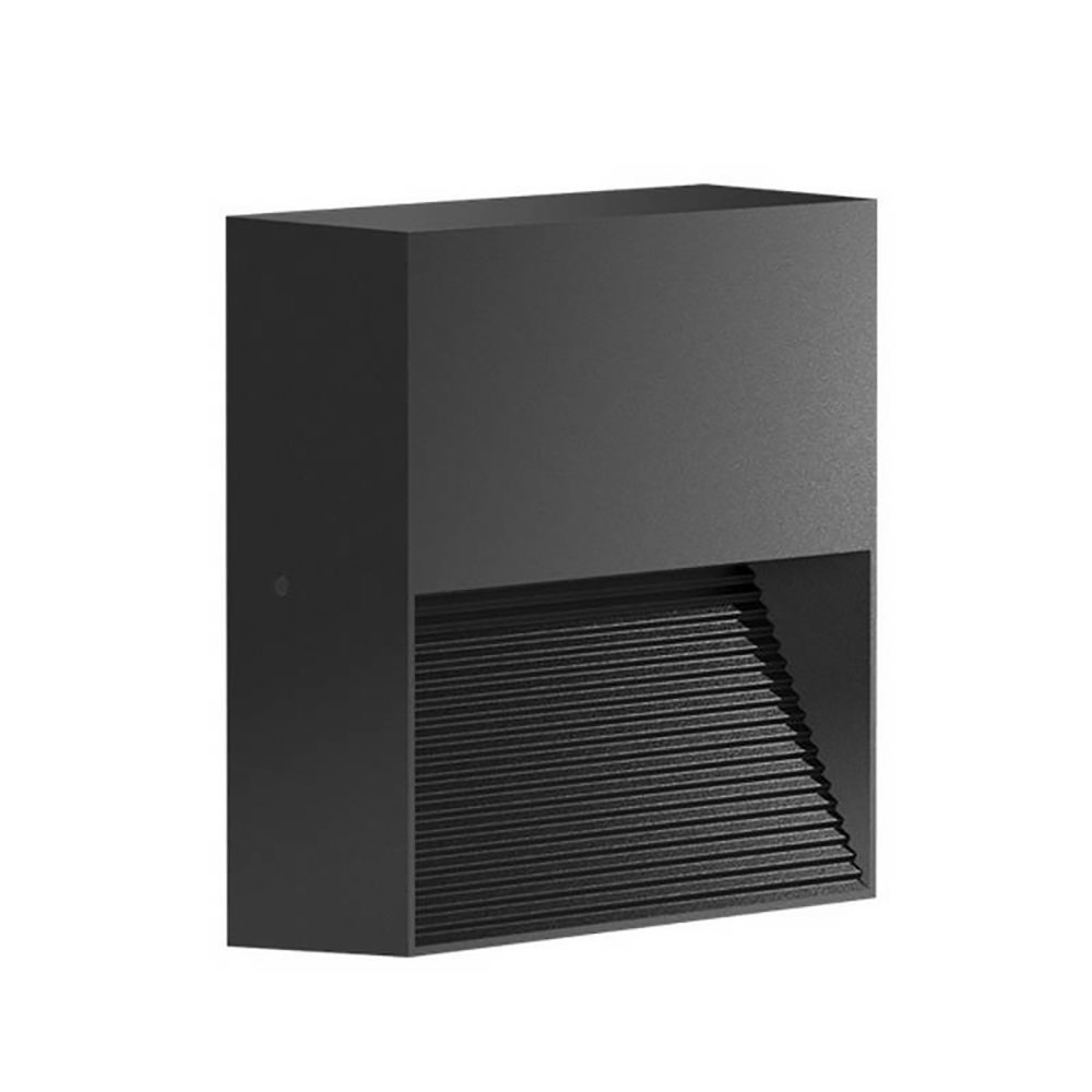 ZYKOS 8W IP65 Square Surface Mounted Wall light Black Asymmetric beam 2900K 400Lm