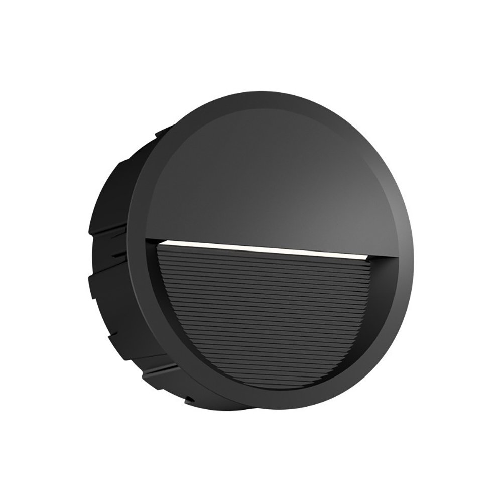 ZYKOS 5W IP65 Round Recessed Wall light Black Asymmetric beam 2900K 220Lm
