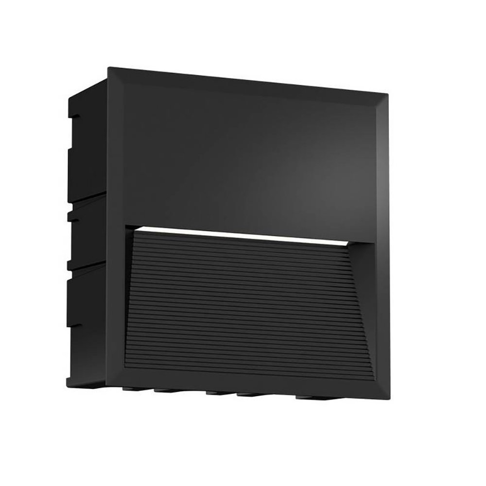 ZYKOS 8W IP65 Square Recessed Wall light Black Asymmetric beam 2900K 400Lm