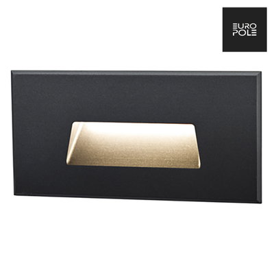 SET IN 2W fixed 120° IP67 Rectangle Recessed Wall light Black 4000K