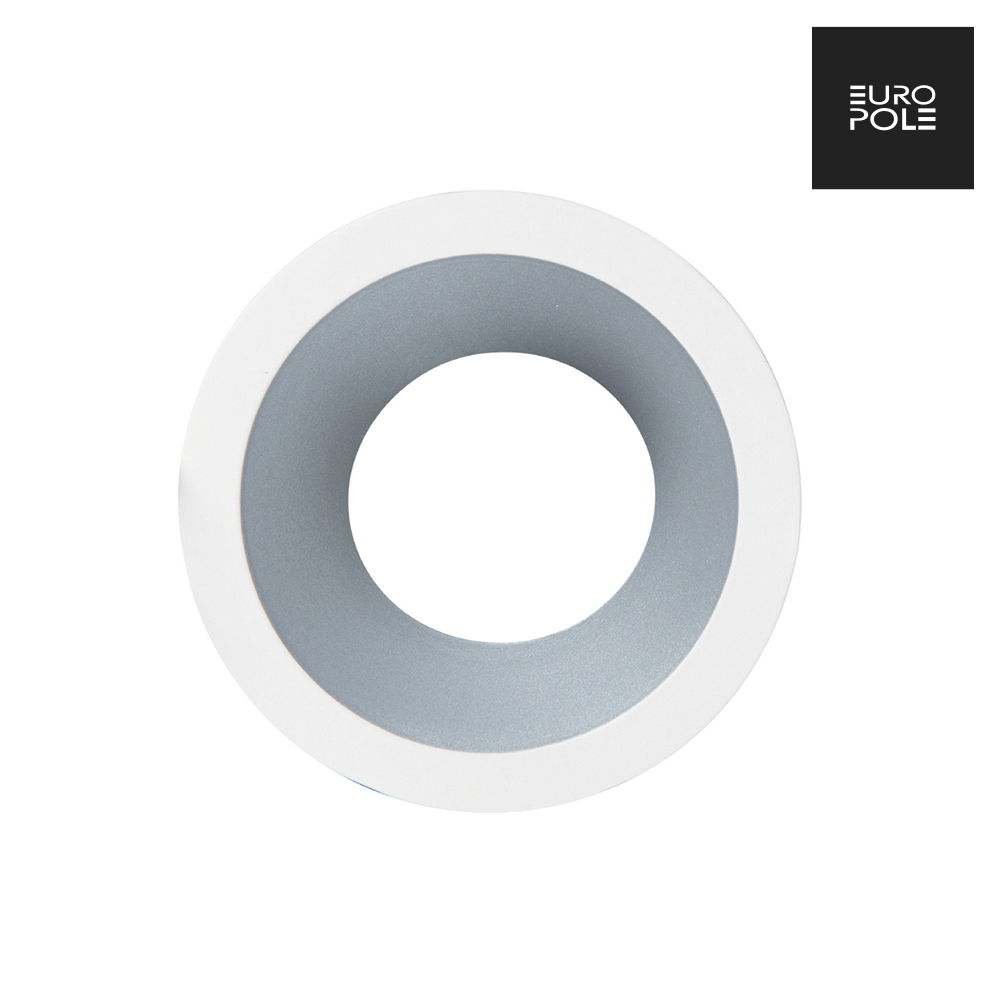 LED UP UNIVERSAL ESTHET+ ASYM Fixed Round Bezel - Matt White/Lacquered Aluminium