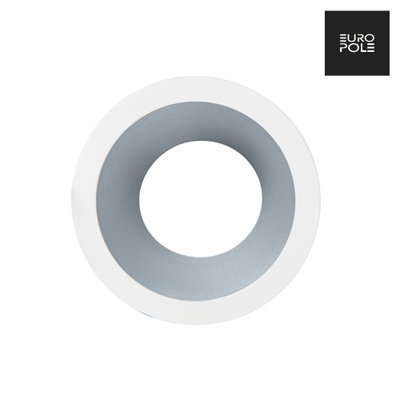 LED UP UNIVERSAL ESTHET+ ASYM Fixed Round Bezel - Matt White/Lacquered Aluminium