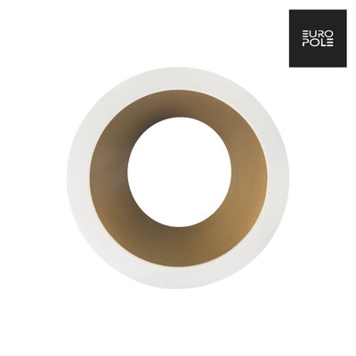 LED UP UNIVERSAL ESTHET+ ASYM Fixed Round Bezel - Matt White/Satin Gold