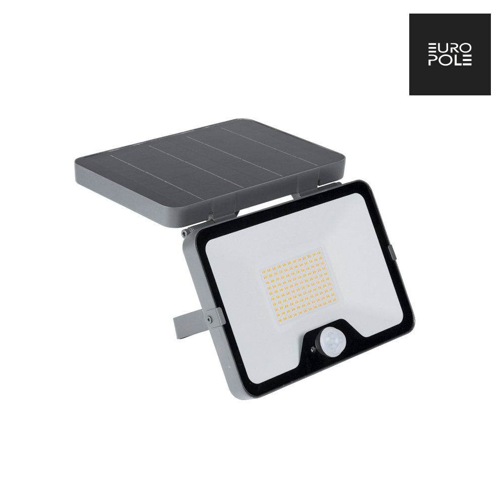 ELIOS SOLAR 8.5W LED 1200LM 120° SOLAR FLOODLIGHT GREY 3000K