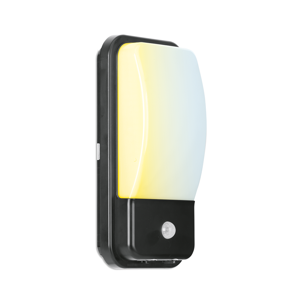 Aurora IP65 UtiliteX™CS 10W Upto 1100lm 3000K/4000K/6500K PIR Bulkhead - Black
