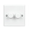 Aurora 2 Gang 2 Way Rotary Dimmer - Up to 250VA