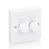 Aurora 2 Gang 2 Way Rotary Dimmer - Up to 400VA