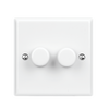 Aurora 2 Gang 2 Way Rotary Dimmer - Up to 400VA