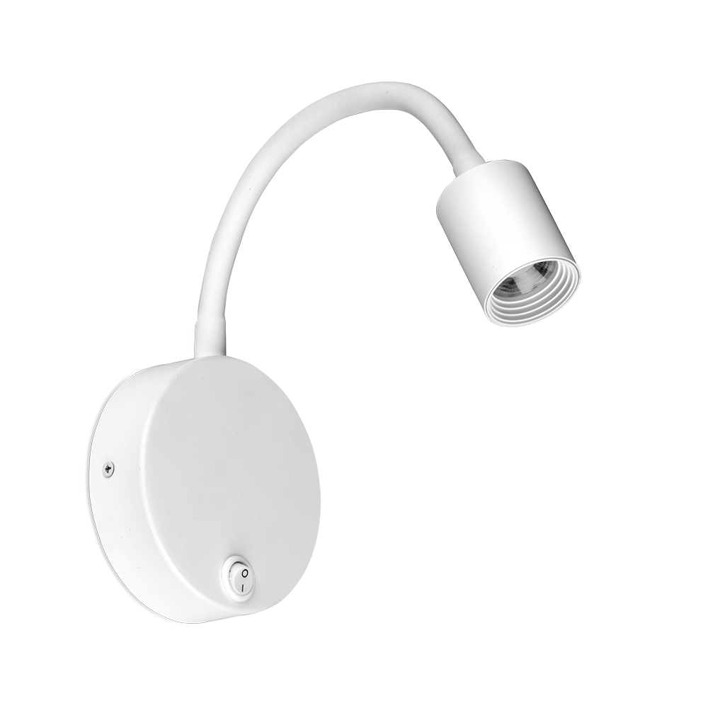 230V 3W LED Flexible Wall Reading Lamp White 3000K