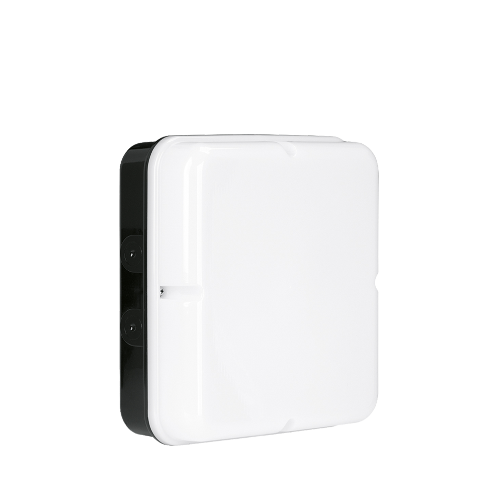 Aurora IP65 Square UtiliteDrum™ 20W 1300lm 4000K Bulkhead - Emergency (Black)