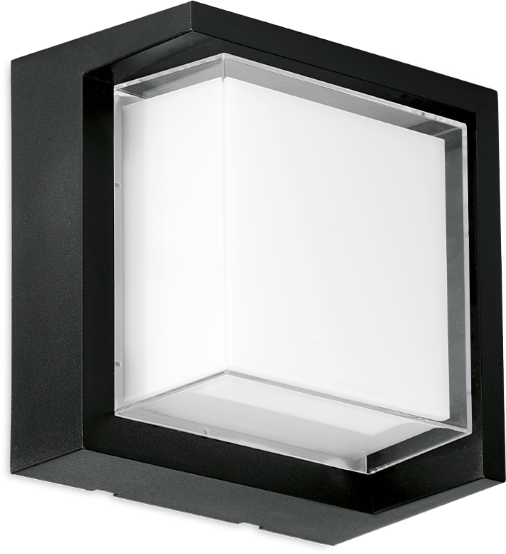 Enlite 10W Upto 900lm 3000K/4000K/6500K Square Cowl Coastal Wall Light