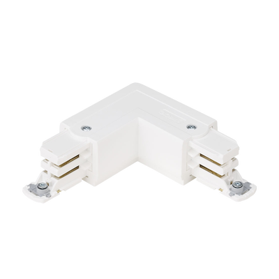 16A 250V Global Three Circuit Track L Connector Inside Feed White