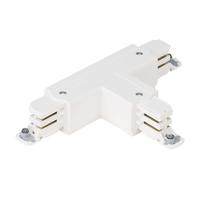 16A 250V Global Three Circuit Track T Connector Outside Right White