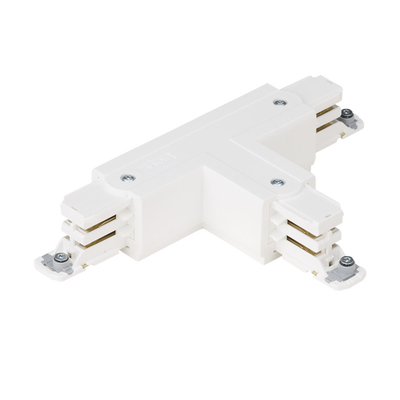 16A 250V Global Three Circuit Track T Connector Inside Left White