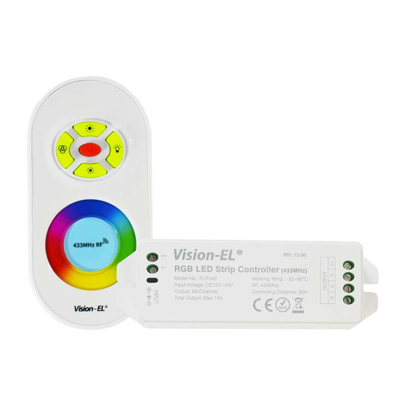 12V/24V RGB LED Controller with 20m RF Remote Controller