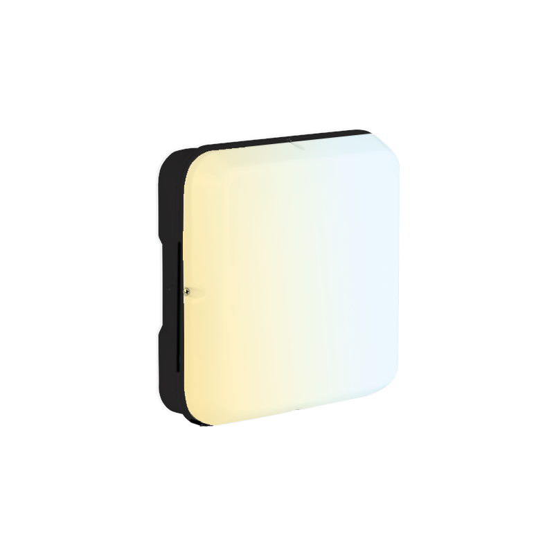 230V 10/15/20W LED IP65 Square Bulkhead Black 3000/4000/6500K